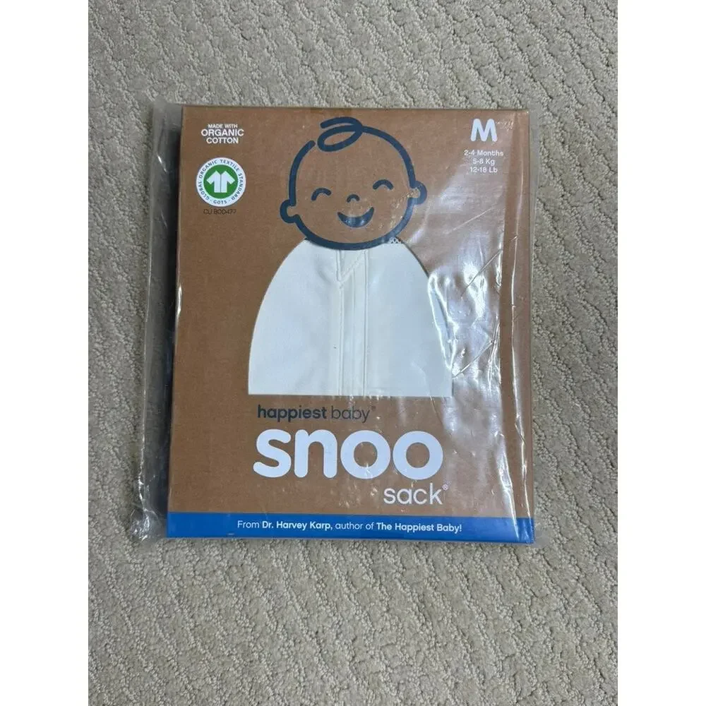 Organic Cotton White SNOO Sleep Sack Medium 2-4 mo 12-18 lb NEW